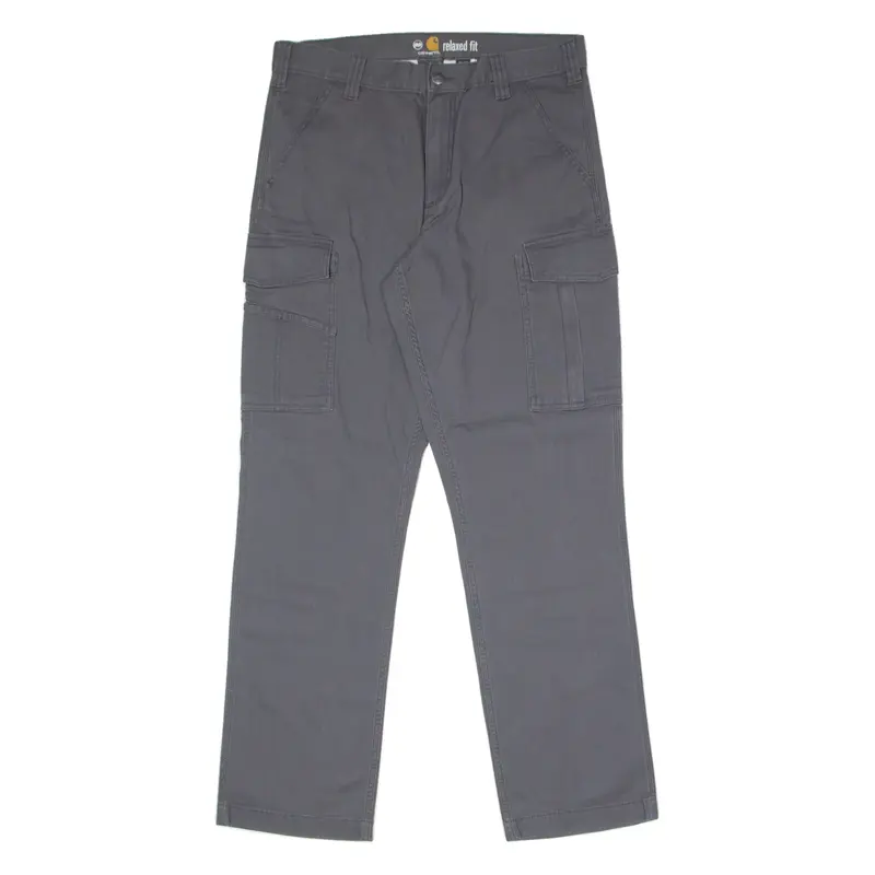 CARHARTT Cargo Workwear Mens Canvas Trousers Grey Relaxed Straight W34 L32