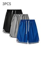 3PCS Men's Mesh Shorts, Three-Piece Set, Sports Basketball Shorts, Running, Fitness, Cycling, Hiking, Swimming, Quick-Dry, Br...