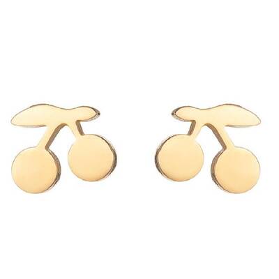 Cute Mini Cherry Apple Earrings Stainless Steel Fruit Jewelry Sweet Accessories