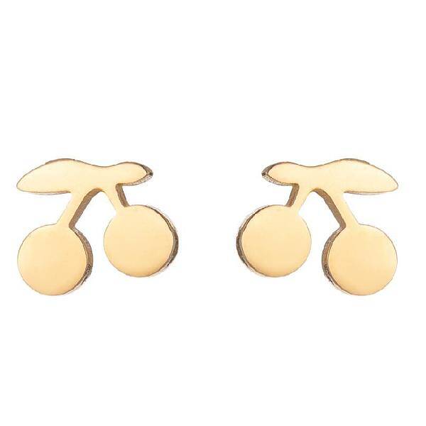 Cute Mini Cherry Apple Earrings Stainless Steel Fruit Jewelry Sweet Accessories