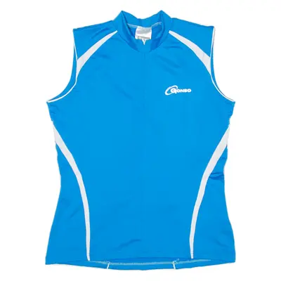 GONSO Cycling Womens Jersey Blue Sleeveless 1/2 Zip UK 12