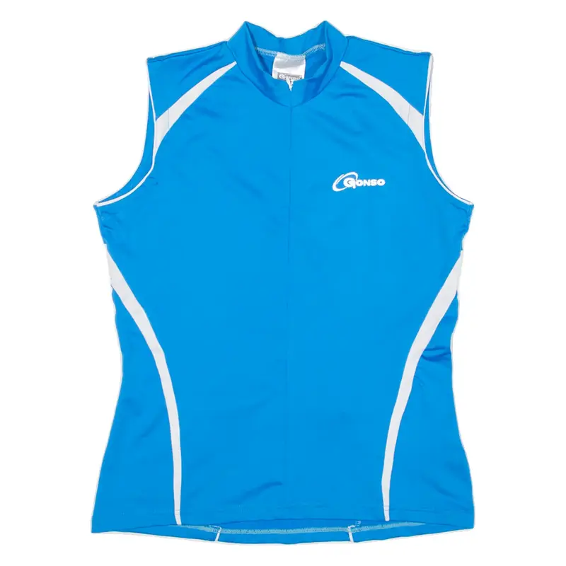 GONSO Cycling Womens Jersey Blue Sleeveless 1/2 Zip UK 12
