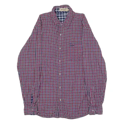 WRANGLER Mens Shirt Red Check Long Sleeve XL