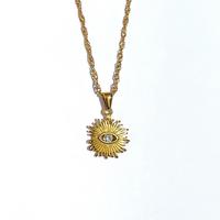 Evil Eye Sunburst Necklace | Hypoallergenic Necklace | Stainless Steel Jewelry | Spiritual Jewelry | Mal De Ojo