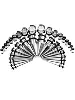 36pcs Personalized Ear Gauges Stretching Kit Tapers Plugs for Gift, Stainless Steel Eyelets Implant, Tapers and Plugs Expande...