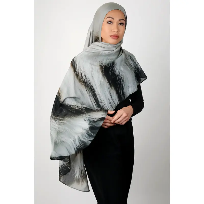 Icy Tiger Print Modal Hijab