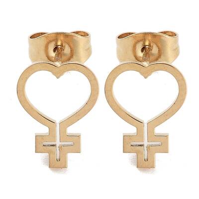 PVD Vacuum Plating 304 Stainless Steel Stud Earrings for Women