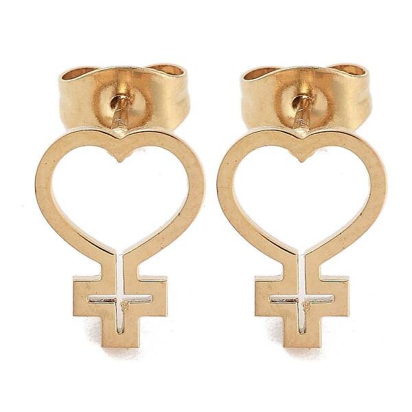 PVD Vacuum Plating 304 Stainless Steel Stud Earrings for Women
