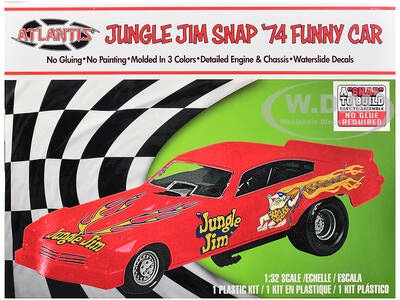 Model Kit 1974 Funny Car Jungle Jim (Snap-to-Build) 1/32 Scale Model by Atlantis