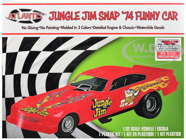 Model Kit 1974 Funny Car Jungle Jim (Snap-to-Build) 1/32 Scale Model by Atlantis