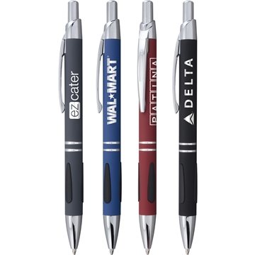 100 Promotional Vienna Comfort Pen W/Silver Trim & Black Ink - ...