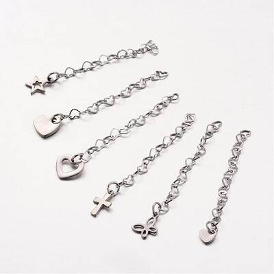 Tarnish Resistant 304 Stainless Steel Heart Link Chain Extender