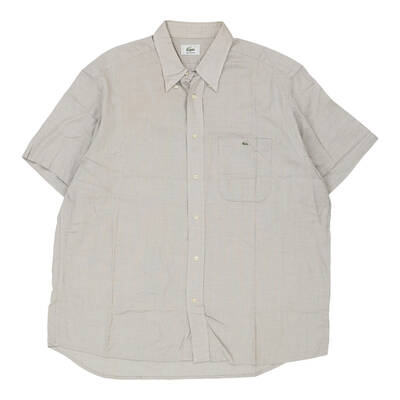 Lacoste Checked Short Sleeve Shirt - 2XL Blue Cotton