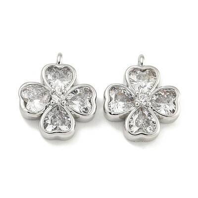 Brass with Clear Cubic Zirconia Charms