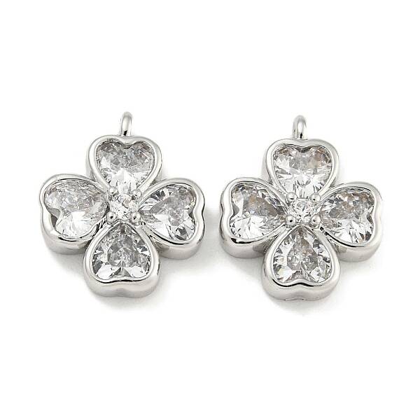 Brass with Clear Cubic Zirconia Charms