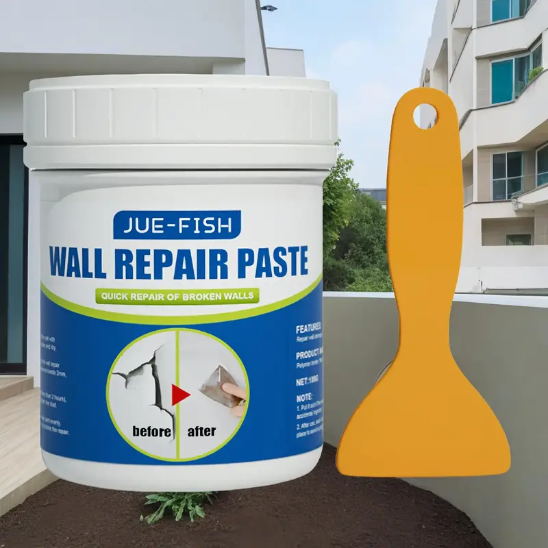 Wall Repair Cream with Scraper, 1 Count Wall Crack Repair Paste, Wall Repair Cream for Kitchen, Bathroom, Living Room, Office...