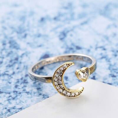 Brass Micro Pave Clear Cubic Zirconia Cuff Rings