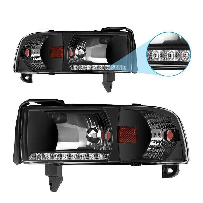 YITAMOTOR® 94-01 Dodge Ram 1500/94-02 Dodge Ram 2500 3500 Headlight Assembly DRL Projector Pickup Headlamp