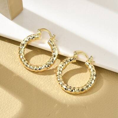 Brass Two Tone Hoop Earrings