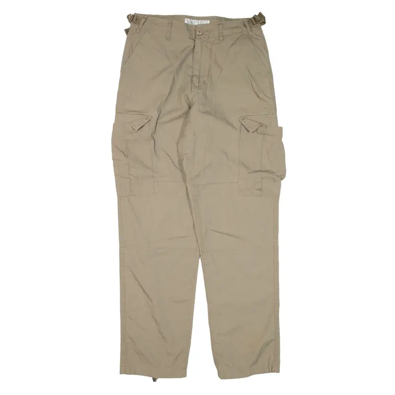 Cargo Double-knee Workwear Trousers Beige Regular Tapered Mens W29 L31