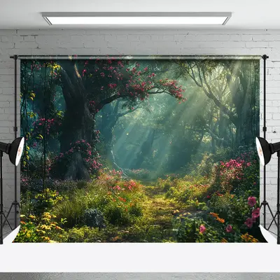 Grass Plant Sunlight Profound Forest Photo Backdrop - Aperturee