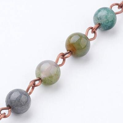 Natural Indian Agate Handmade Beaded Chains