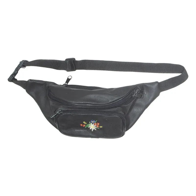Womens Bum Bag Black Floral