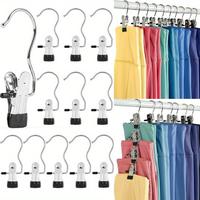 Multifunctional Hook Clip, 20pcs Stainless Steel Hanger Clip, Durable Storage Hanger for Pants, Hat, Home Wardrobe Organizing...