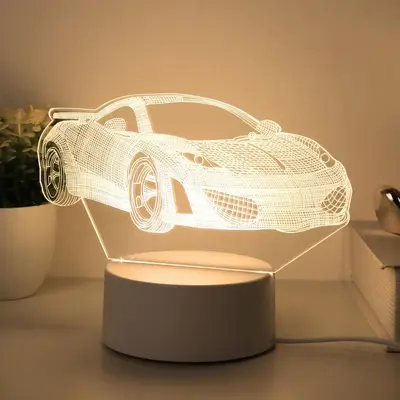 3D Car Design Night Light, USB Powered Creative Car Design Desk Lamp, Decorative Ambient Light for Home Bedroom Living Room O...