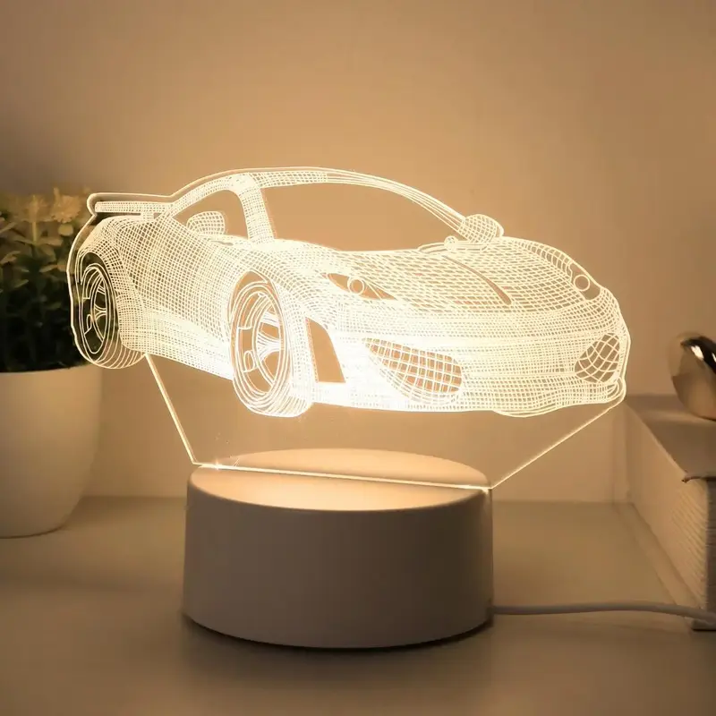 3D Car Design Night Light, USB Powered Creative Car Design Desk Lamp, Decorative Ambient Light for Home Bedroom Living Room O...