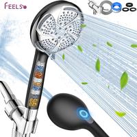 FEELSO High Pressure Shower Head with Filter - 6+1 Modes, Power Wash for Hard Water Removal, Reduces Dry & Itchy Skin, Matte ...