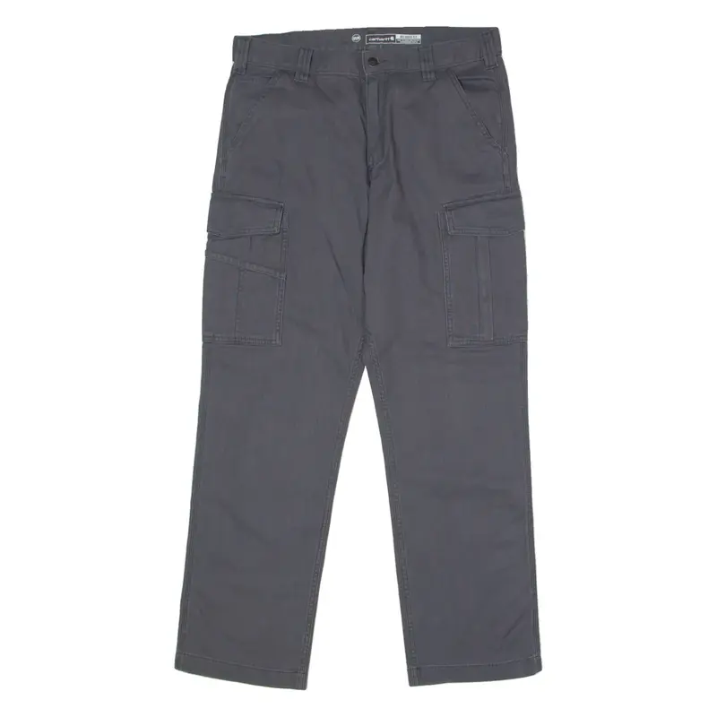 CARHARTT Cargo Workwear Mens Canvas Trousers Grey Relaxed Straight W33 L30