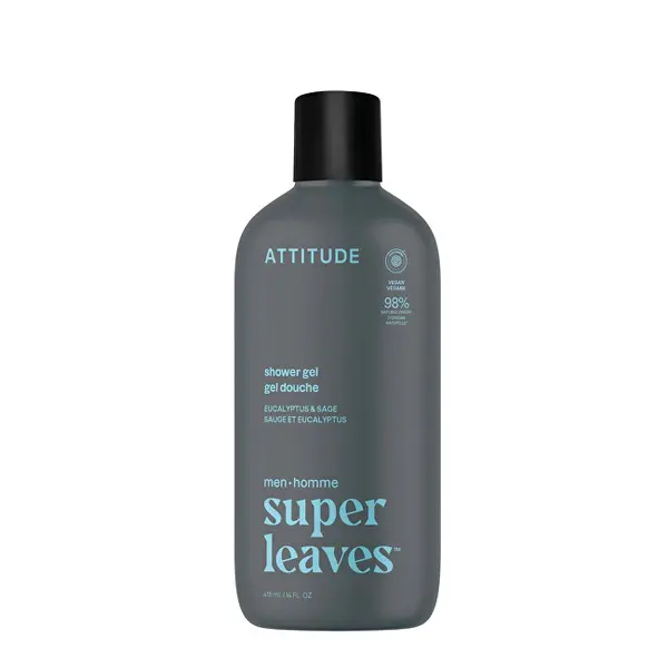 Attitude Gel Doccia Uomo Super Leaves Eucalyptus & Sage (Gel Doccia) 415 Ml