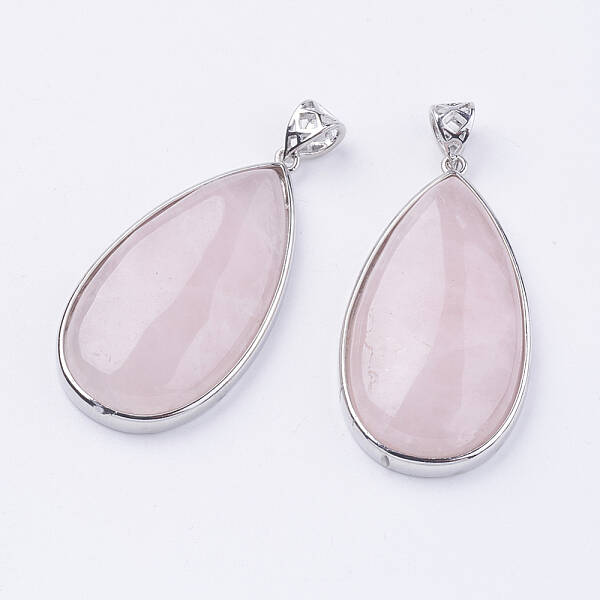 Natural Rose Quartz Big Pendants