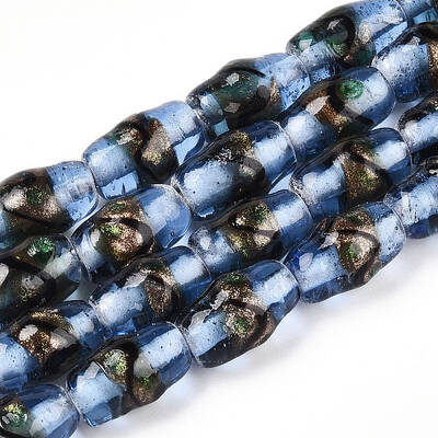 Handmade Gold Sand Lampwork Beads