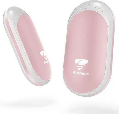 Aioneus Portable USB Rechargeable Hand Warmer - 6000mAh Portable Heaters, 2-Pack, 3 Heat Settings | Pocket-Sized, Perfect for...