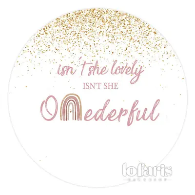 Aperturee Isnt She Lovely And Onederful Circle Birthday Backdrop | Cake Smash Backdrop | Backdrop For Birthday Party | Diy Bi...