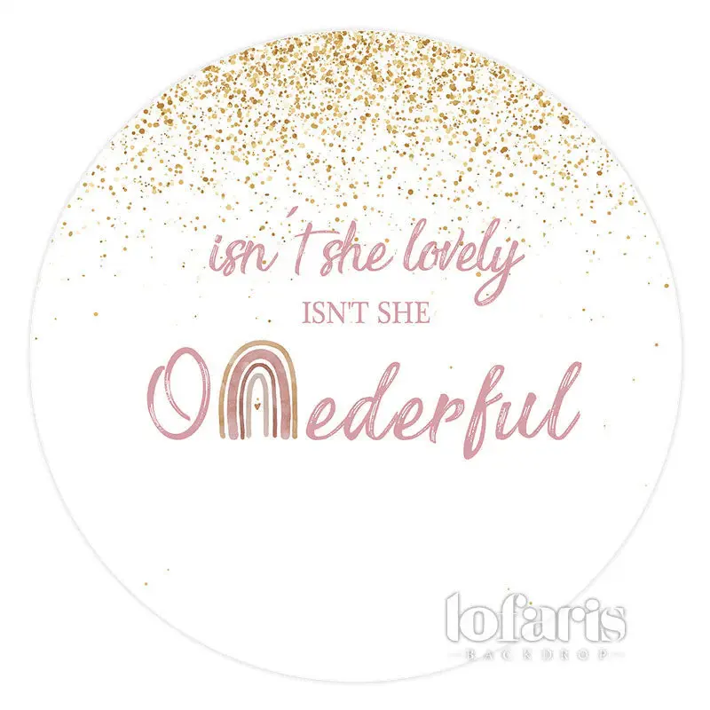 Aperturee Isnt She Lovely And Onederful Circle Birthday Backdrop | Cake Smash Backdrop | Backdrop For Birthday Party | Diy Bi...