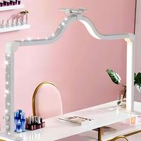 Upgraded Knob type Nail Tech Lamp for Desk, 34 in Foldable Large Nail Light with Phone Holder, 2 Modes 3000K-6000K LED Manicu...