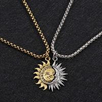 Sun and moon asymmetrical couple necklace men and women jewelry brothers necklace gift suitable for any scene party necklace ...