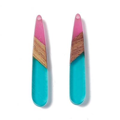 Transparent Resin & Walnut Wood Pendants