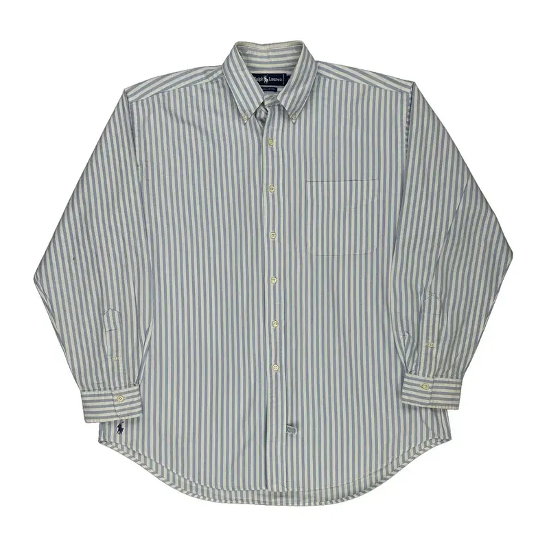 Ralph Lauren Striped Shirt - Large Blue Cotton