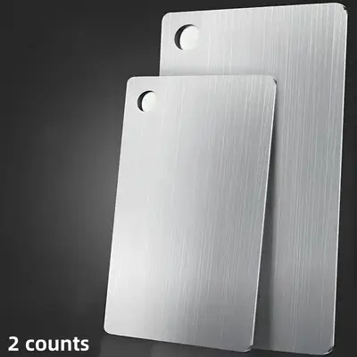 Stainless Steel Chopping Board, 2 Counts Double-sided Anti-slip Mold Proof Cutting Board, Kitchen Cutting Board for Home and ...