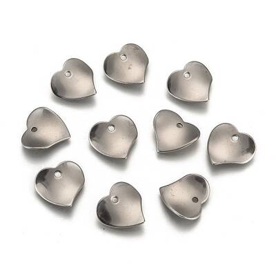 Tarnish Resistant 304 Stainless Steel Heart Charms