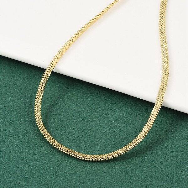 Brass Flat Snake Chain Necklace