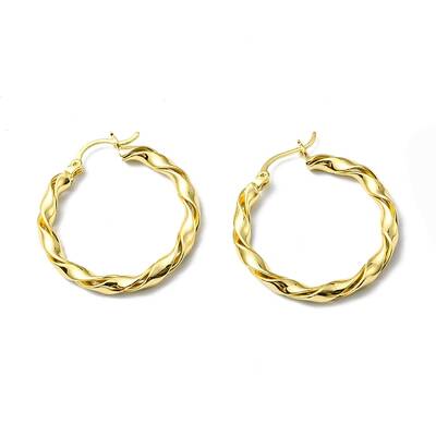 Rack Plating Brass Twist Wrap Hoop Earrings