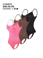 Women's Solid Adjustable Strap Shapewear Bodysuit, Casual Shaper Clothes, Seamless Tummy Control Butt Lifting Shapewear Body...