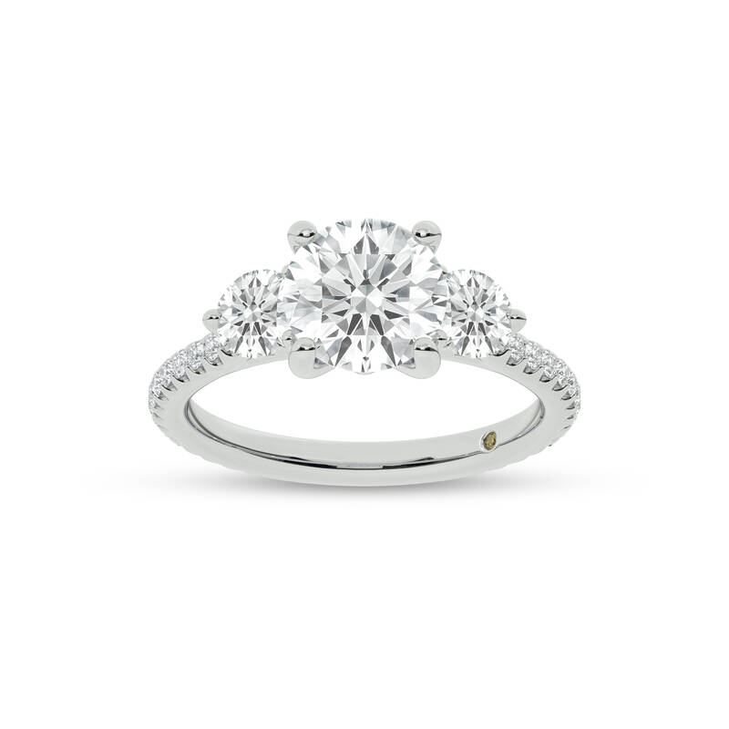 Zephyr Three Quarter Coverage Round Lab Grown Diamond Engagement Ring | 14K White Gold 4 5/8 CT. TW.