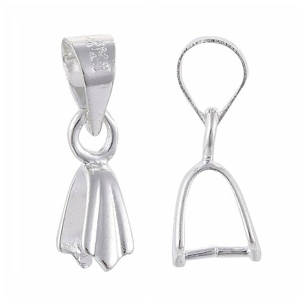 Silver Color Plated Brass Ice Pick Pinch Bails