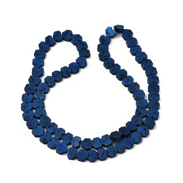Electroplated Natural Lava Rock Beads Strands
